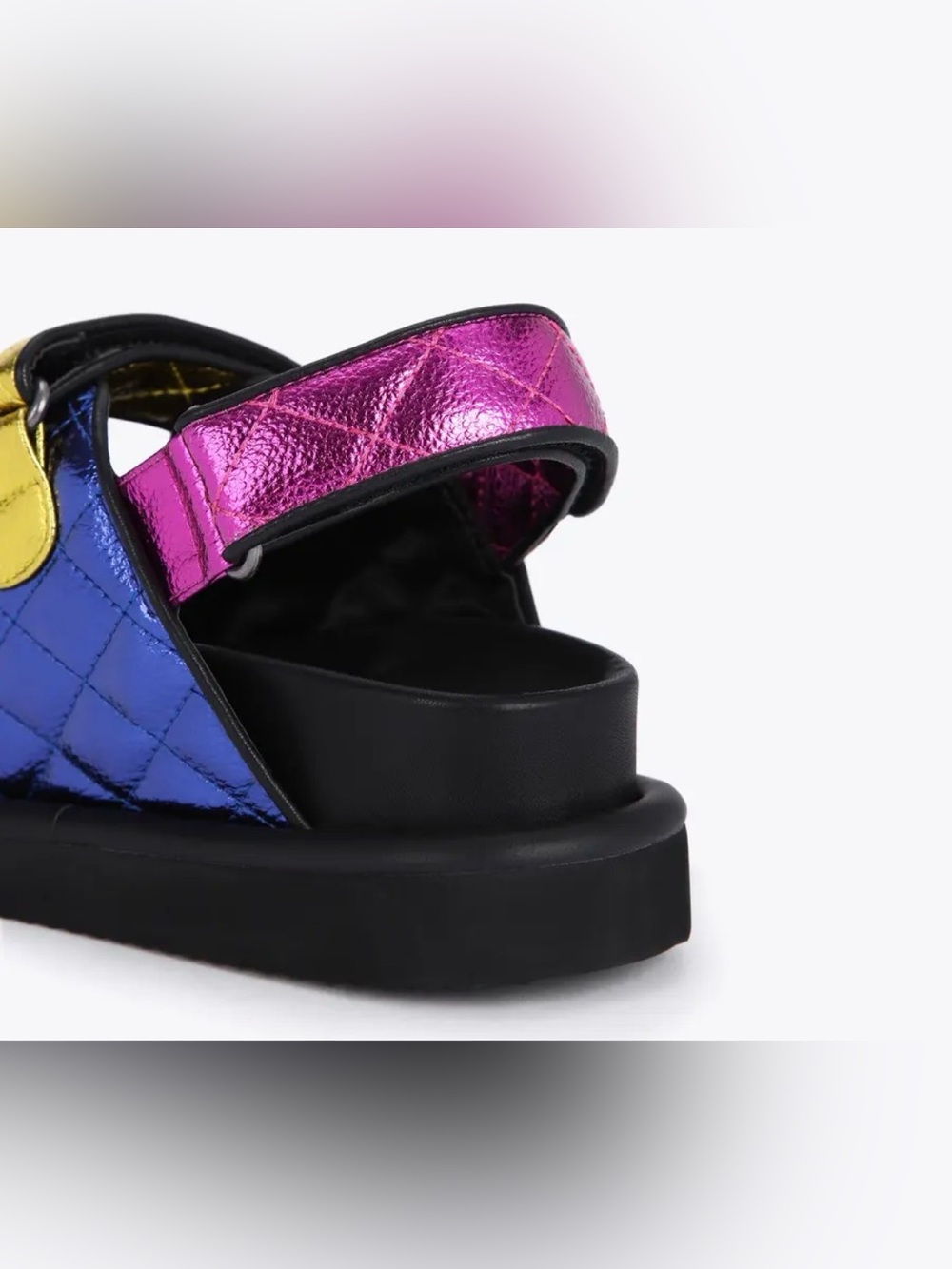 Kurt Geiger Metallic Orange Quilted Sandals with Multi-Color - Picture 4 of 6